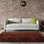 Tapis d'intérieur à poils longs en laine et en polyester tissés à la main rouge, orange, brun et gris Betancourt-25123788