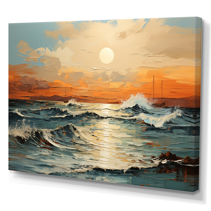 Pierz - plage et océan, reproduction d'art sur toile, Toile tendue, H 16 po x l 32 po