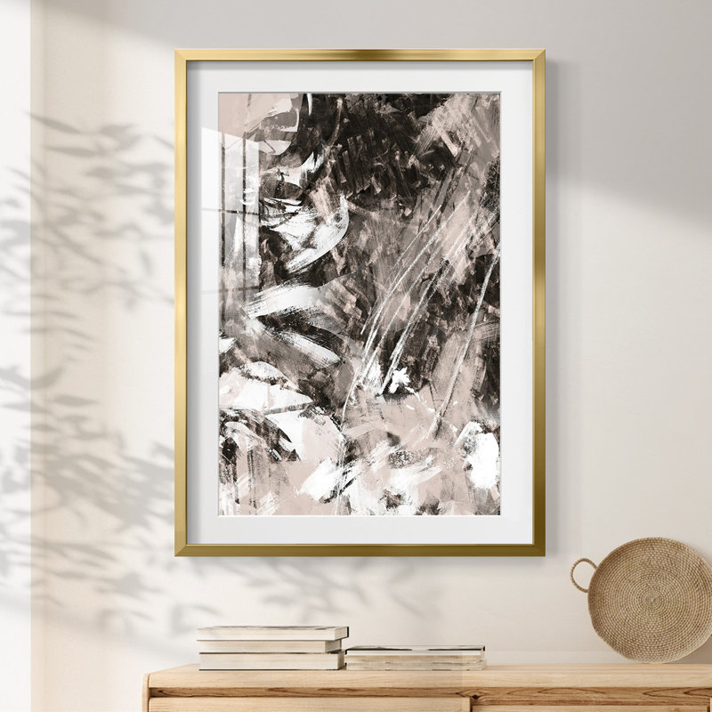 Blush Blackboard II - impression encadrée, H 28,5 po x l 20,5 po, Doré