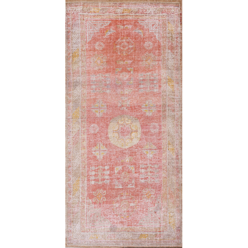 Rustic Casual Antique East Turkestan Khotan Rug