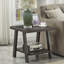 Table basse rectangulaire avec plateau en bois manufacturé et tablette-194398687