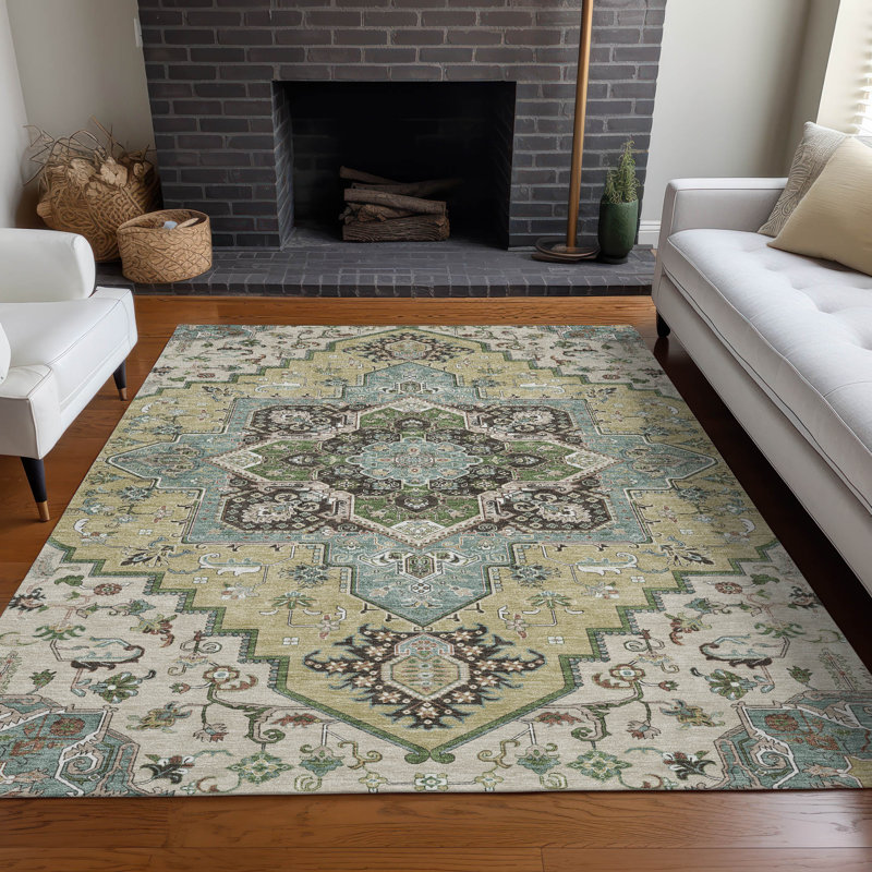 Machine Washable Indoor/Outdoor Chayden ACN1036 Rug, Rectangle 3' x 5'