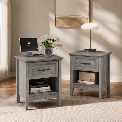 Bridgeport 2 Nightstand For Bedroom With Charging Station