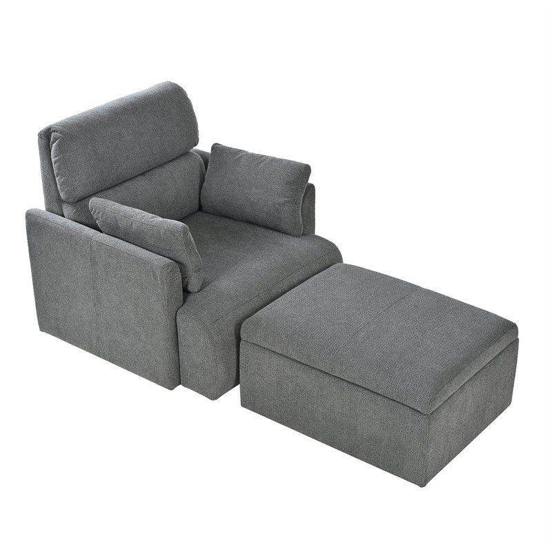 Chaise surdimensionnée avec repose-pieds avec rangement