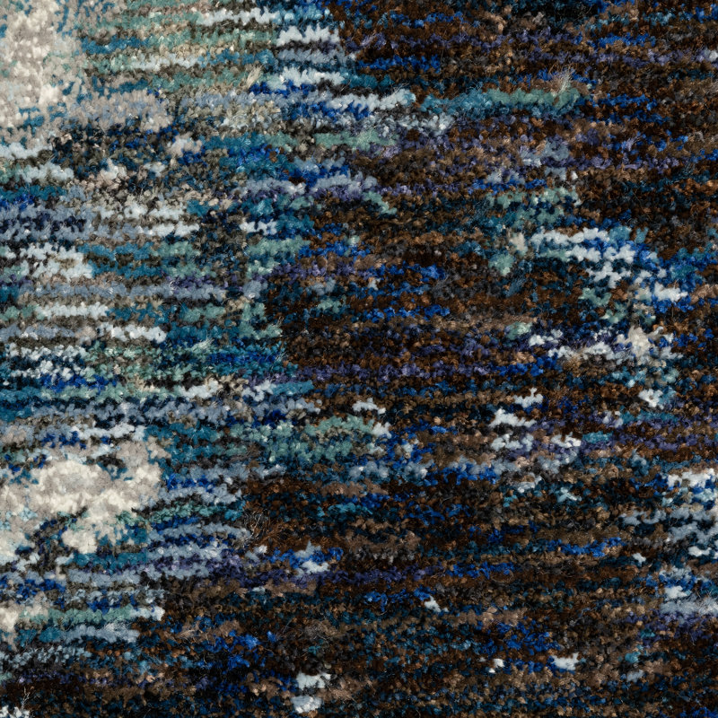 Tapis bleu abstrait Ronny, Forme rectangulaire 1 pi 10 po x 3 pi 2 po