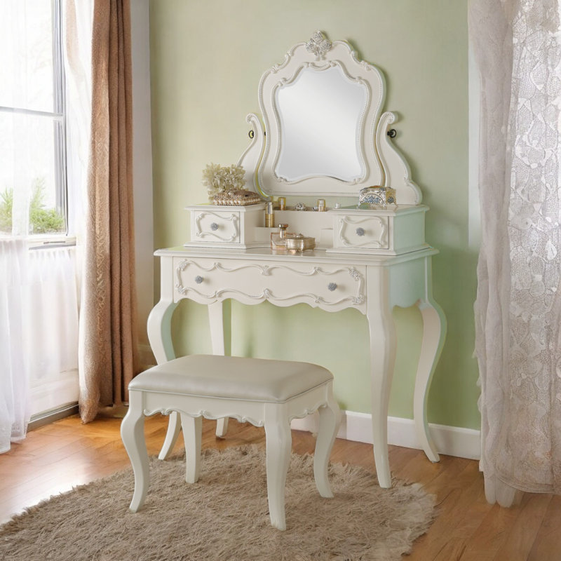 Bureau de coiffeuse avec miroir Saffold