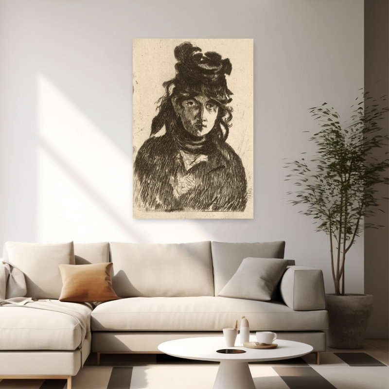 Portrait Of Berthe Morisot, Abstract Contemporary Wall Art Print, 152.4cm H x 101.6cm W