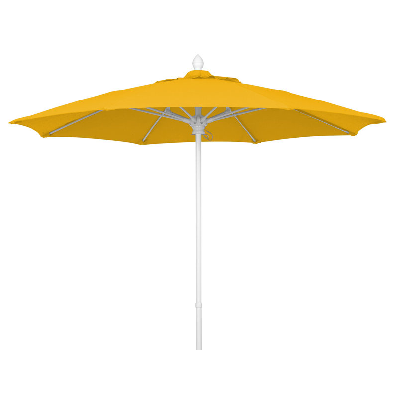 Parasol de marché 7,5 pi Prestige, Blanc, Jaune tournesol