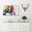 Two Rainbow Macaw Parrots In Abstract - Wrapped Canvas-55301317