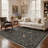 Allendale Auraflora Floral Machine Washable Green / Black Indoor Area Rug with Non-Slip Backing-128992279