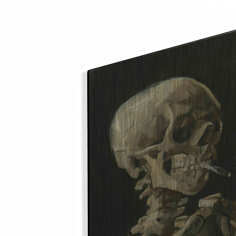 " Head Of A Skeleton With A Burning Cigarette " by MASTERS, 16" H x 12" W