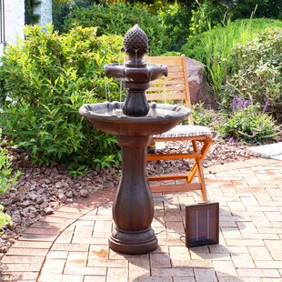 Sunnydaze Decor Grecian Column Inspired 3-Tier Outdoor Water Fountain