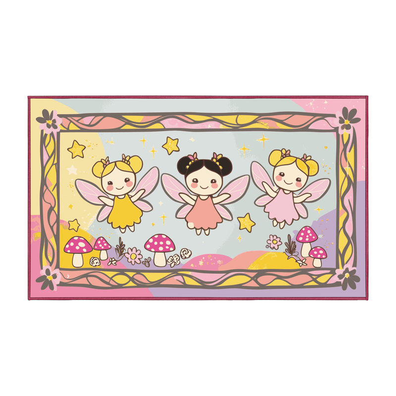 Tapis fantaisie Zoomie pour enfants Zoomie, Rectangulaire 2 pi x 3 pi