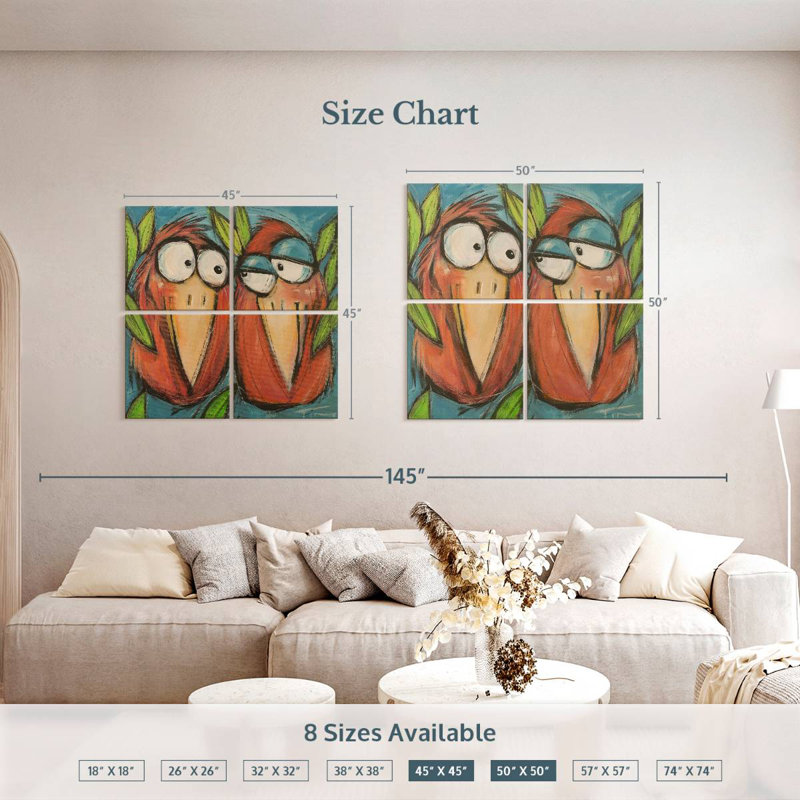 Brampt Flirting Love Birds, 45" H x 45" W