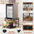 Mini Fridge Stand With Large Storage Wheels Socket Mini Fridge Table Mini Fridge Cabinet With 220 LBS Capacity With Charging Station