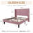 Ribbed Corduroy Platform Bed With Wingback Headboard And Wooden Slats, No Box Spring Needed-1918148477-1918148472