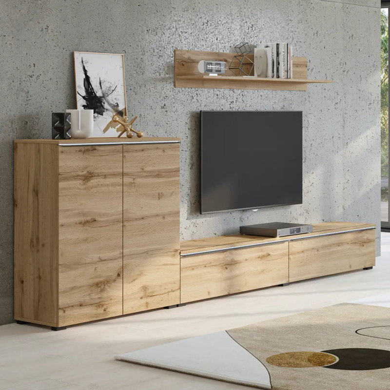 Unfinished TV Stand for TVs up to 75", Oak Wotan