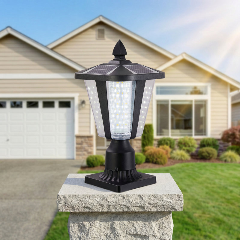 Éclairage solaire à colonnes avec lumière chaude / blanche