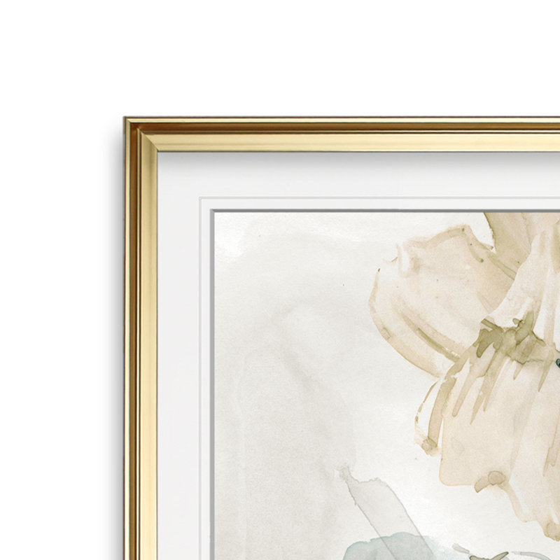 «Hibbitts Garden Grays», reproduction d'art graphique, H 24 po x l 24 po x P 2 po, Cadre doré