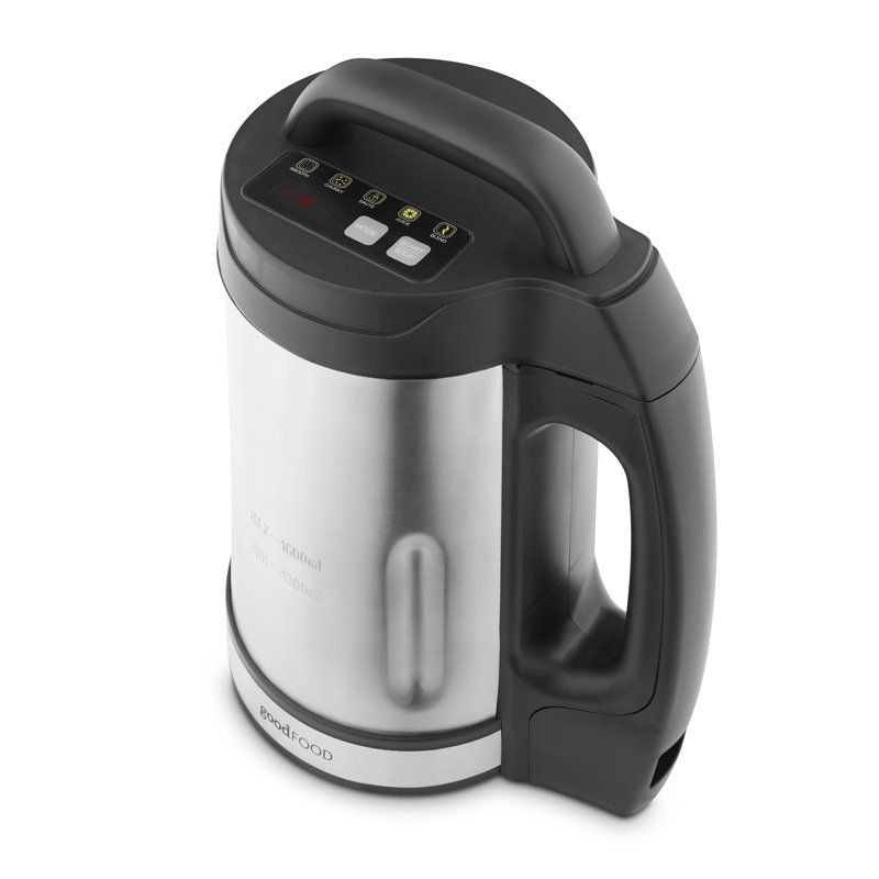 GF12069 Good Food in partnership with Tower Soup Maker with Sauté Function, LED Control Panel, Stainless Steel Jug, 5 Functions, Stainless Steel Blade, 1.6L, Black & Stainless Steel