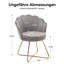 Round velvet armchair with petal backrest and gold metal legs modern accent chair dressing chair for home-1439127344