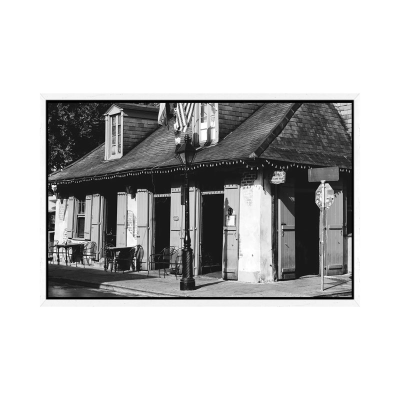 Lafitte's Bar New Orleans by Ann Hudec - Print on Canvas, 66.04cm H x 101.6cm W x 3.81cm D, White Framed