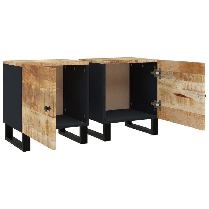 Kempler Iron Nightstand, Wood Mango, Set of 2