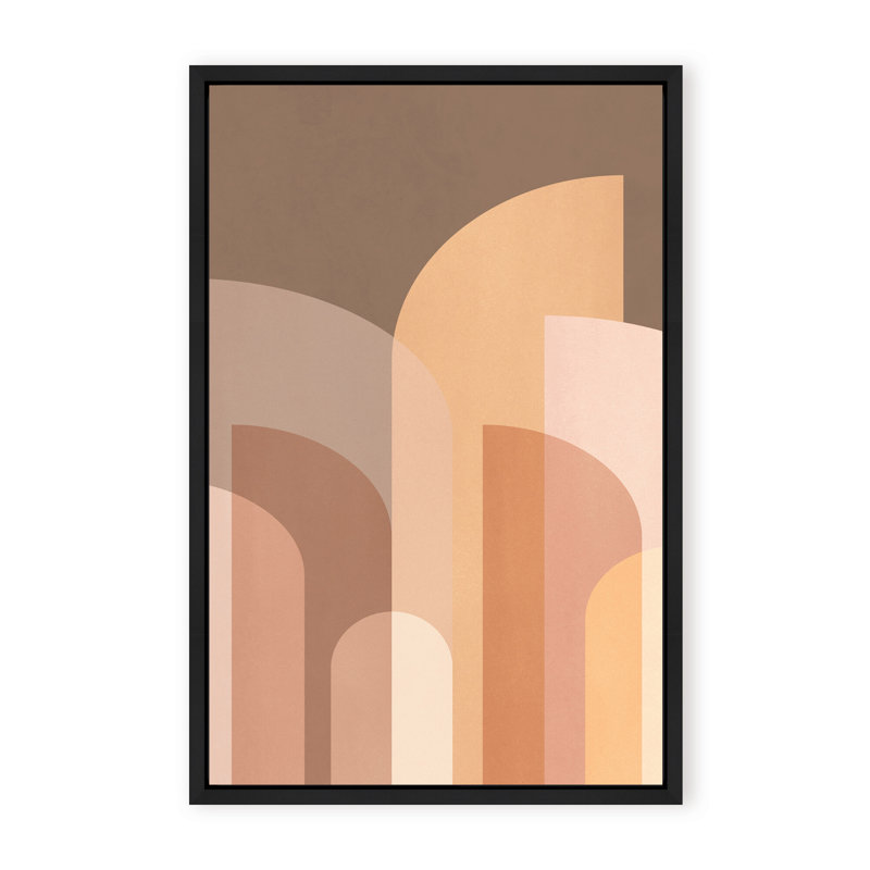 Abstract Retro Geometric II by  - Picture Frame Graphic Art on Paper, 48" H x 32" W x 2.375" D, Framed Canvas, Gold
