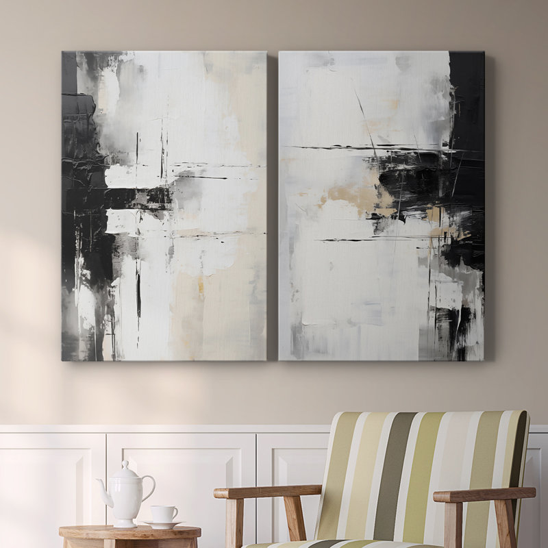 ABSTRACT Series Dxxx - Toile tendue avec châssis de qualité supérieure - Prêt à être accroché