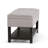 Cosmopolitan 44"W Linen Look Transitional Storage Ottoman Bench with Tufted Lift-Top and Open Shelf-1596693189