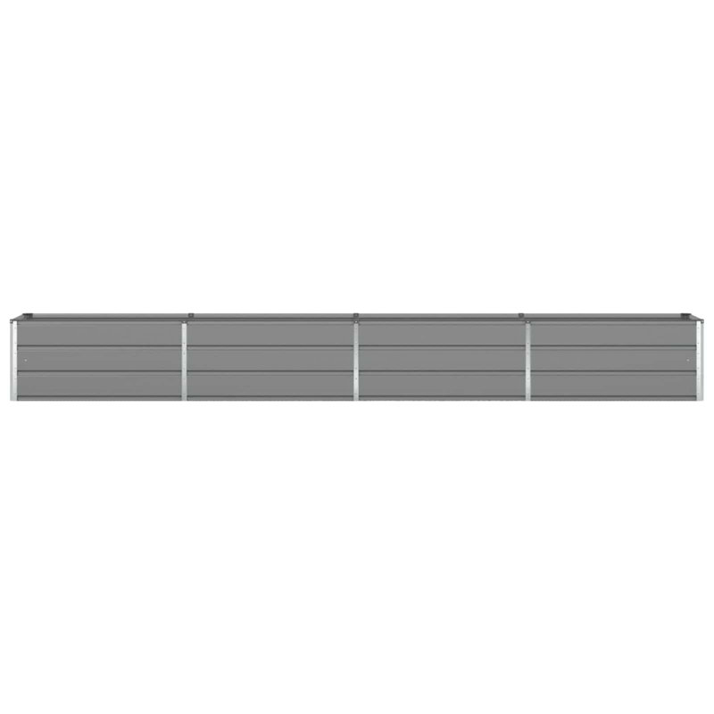Planter Galvanised Steel, Light Grey, 45cm H x 385cm W x 50cm D