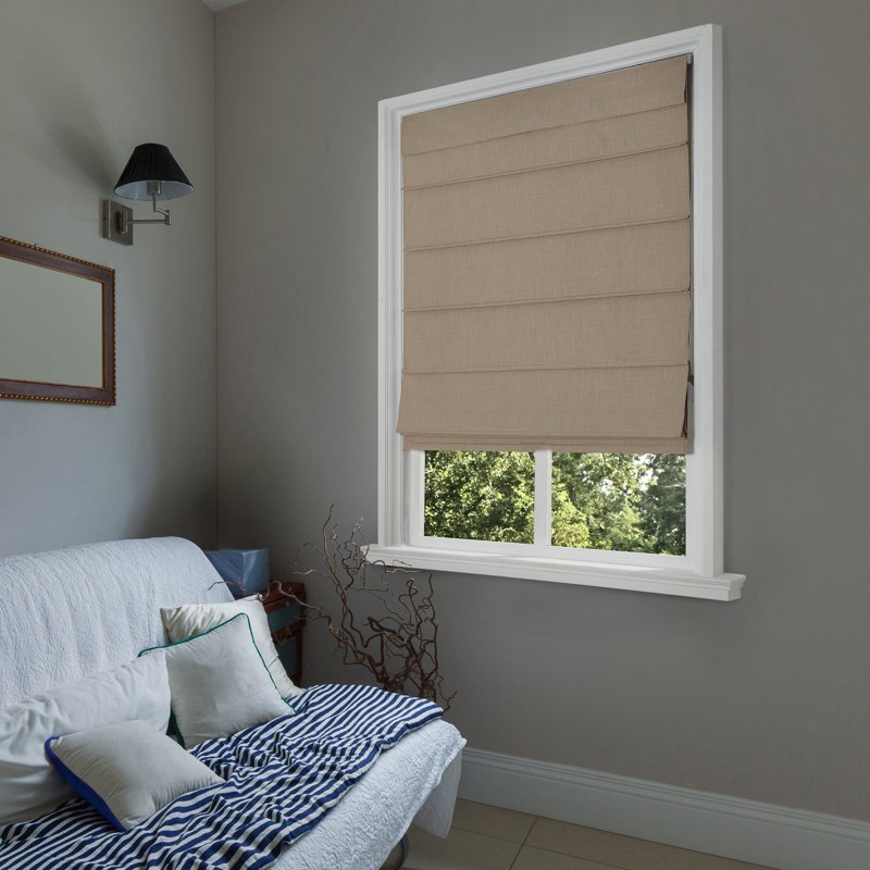 Blackout Roman Shade, Brown Gray, 30"W x 64"L