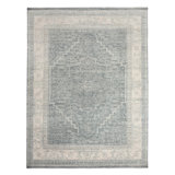 Nuit Arabe Wool Floral Area Rug in Blue
