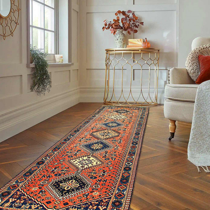 Tapis de couloir en laine 2 pi 9 po x 9 pi 4 po Gudde