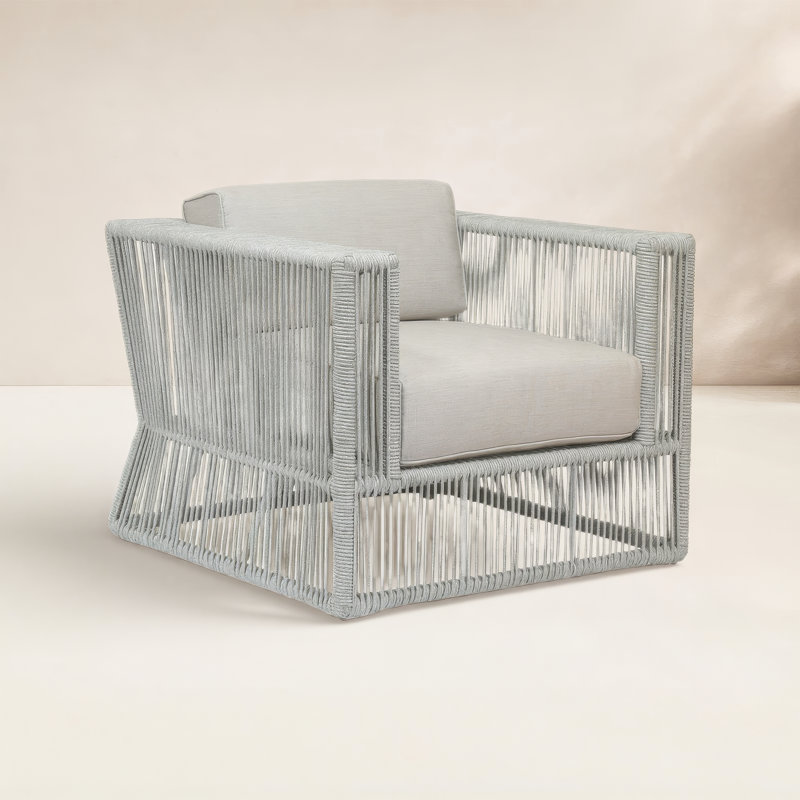 Outdoor Lounge Chair , Sunbrella® Cushions Included, Echo Ash Sunbrella®, Gray