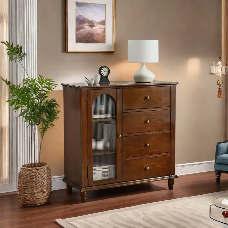 Modern solid wood multi-purpose accent cabinet