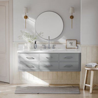 Ensemble de meuble-lavabo mural simple 61 po Macolm Gundell