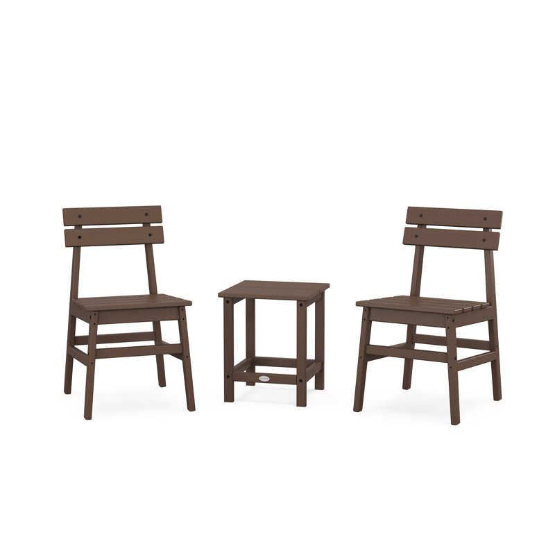 Modern Studio Plaza Chair 3-Piece Seating Set, Mahogany