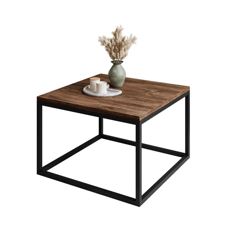 Hayden-James Coffee Table, 36cm H x 60cm L x 60cm W, Stirling Oak/Black, Black
