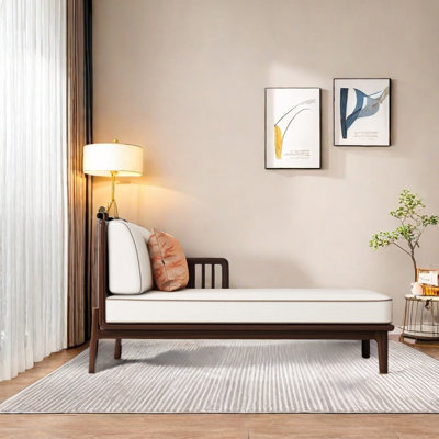 Chaise longue en bois avec tissu de qualité supérieure