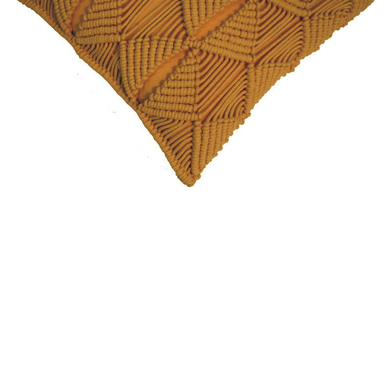 Conroe Geometric Square Cushion, Mustard