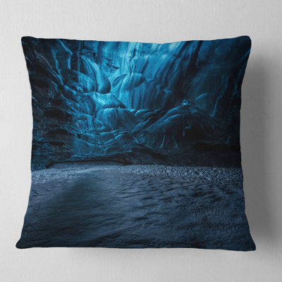 Beautiful Ice Cave in Iceland - Landscape Printed Pillow