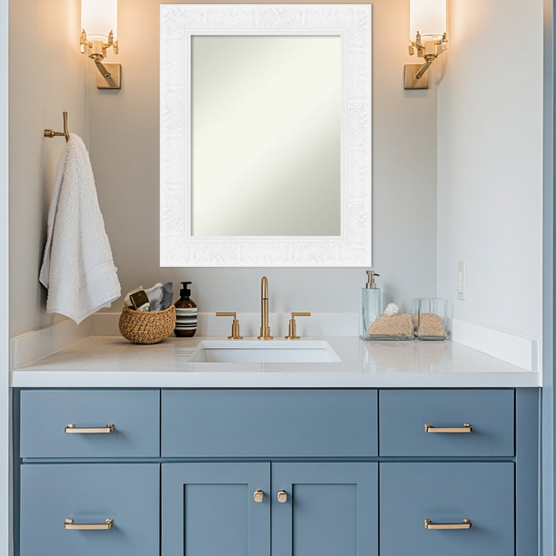 Miroir de salle de bain mural Luxe, 30,75 po x 24,75 po, Blanc