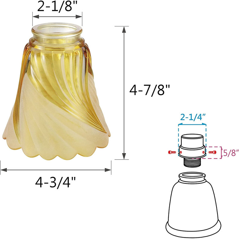 4.88'' H x 2.12'' W Glass Bowl Lamp Shade
