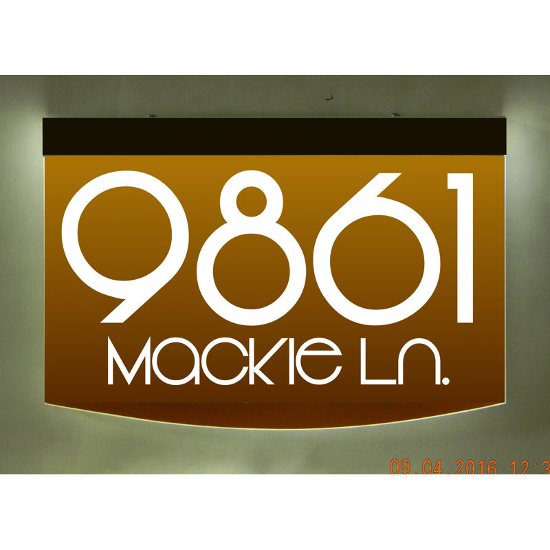 Plaque d'adresse à 2 lignes à DEL avec transformateur à brancher, Oui, Orange brûlé