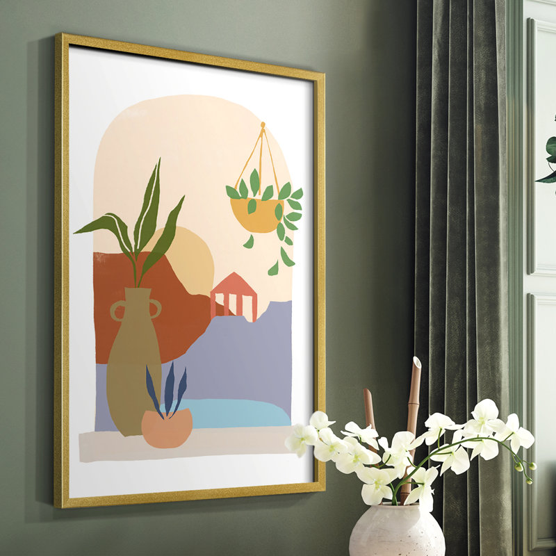Paper Scene II Framed Print - Solid Wood, 14" H x 11" W
