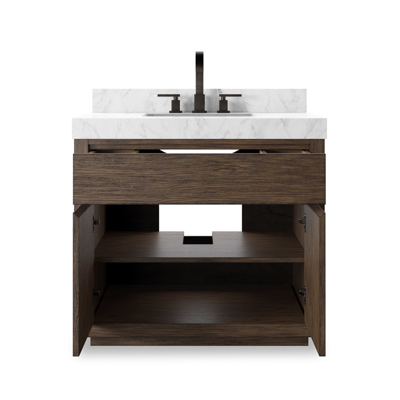 Everett 36'' W Single Vanity, Satin Espresso Oak