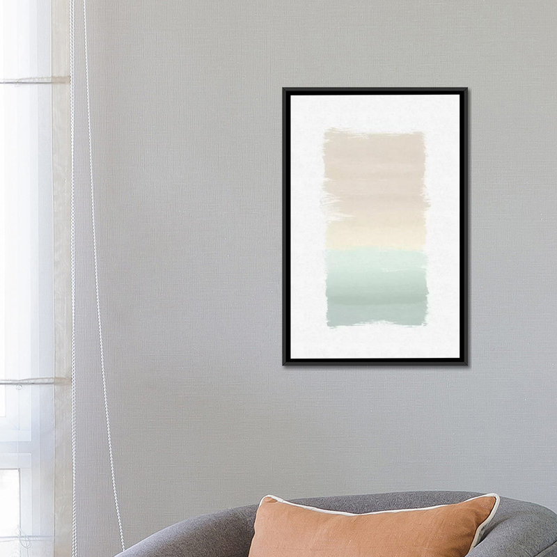 « pastel abstract », impression sur toile, H 26 po x l 18 po x P 1,5 po, Toile avec cadre noir, Pas de tapis