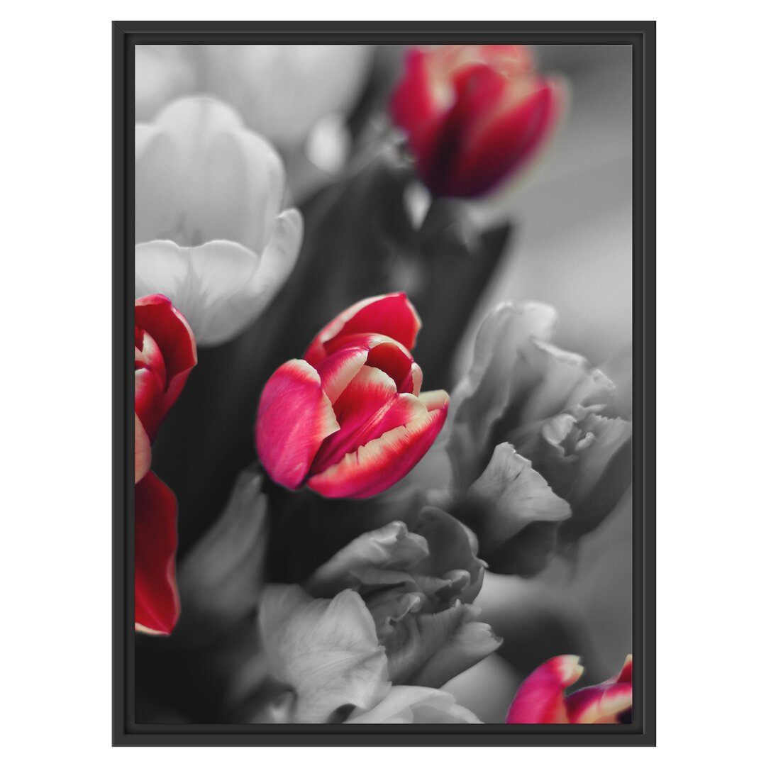 Gerahmtes Wandbild schÃ¶ner TulpenstrauÃŸ