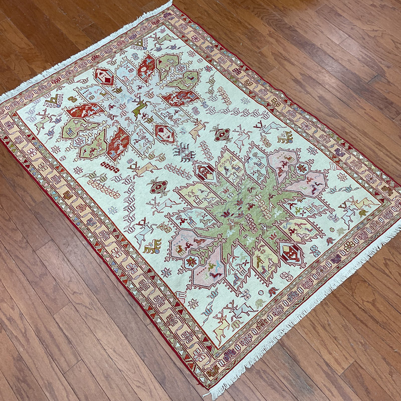  Handmade Soumak Silk Rug